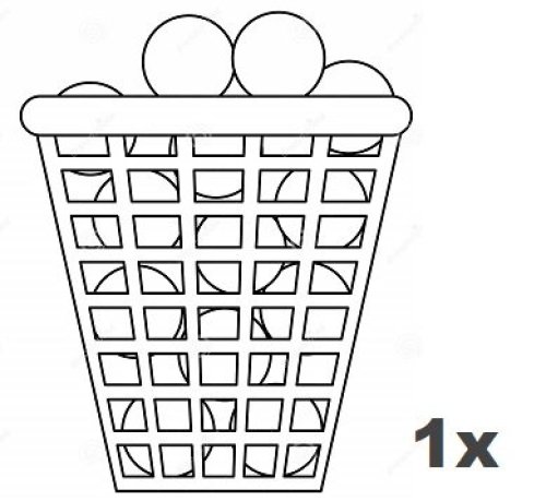 1 košík lôpt na Driving Range (36ks)