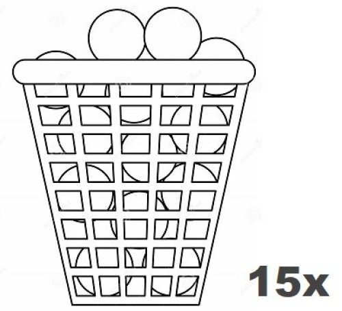 15 košíkov lôpt na Driving Range