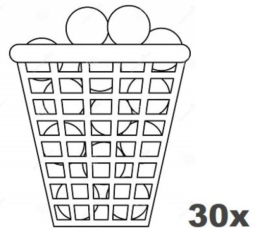 30 košíkov lôpt na Driving Range